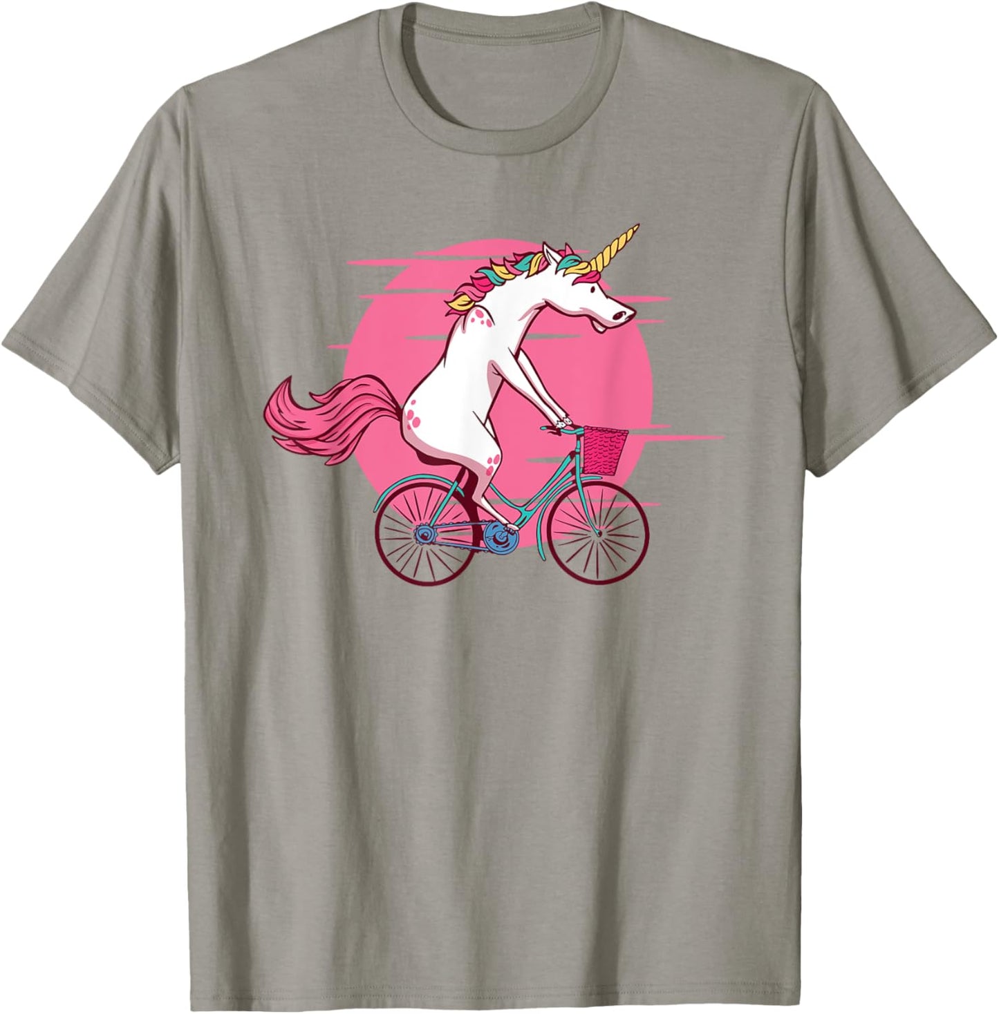 Funny Bicycle Unicorn Biker Bike Riding T-Shirt - T-Shirt | Sand