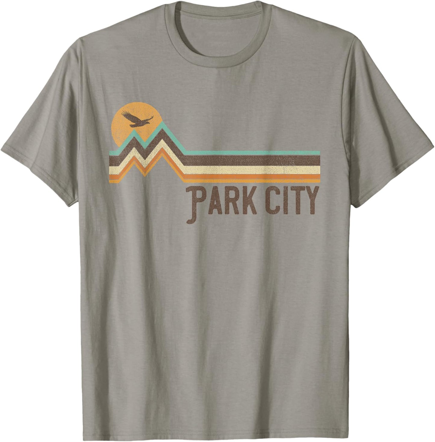 Park City Utah 70's 80's Retro Style Vintage Distressed Gift T-Shirt - T-Shirt | Sand