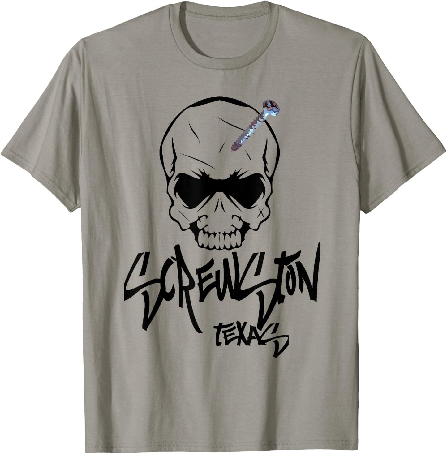 Screwston Texas | Screwhead Skeleton Skull T-Shirt - T-Shirt | Sand