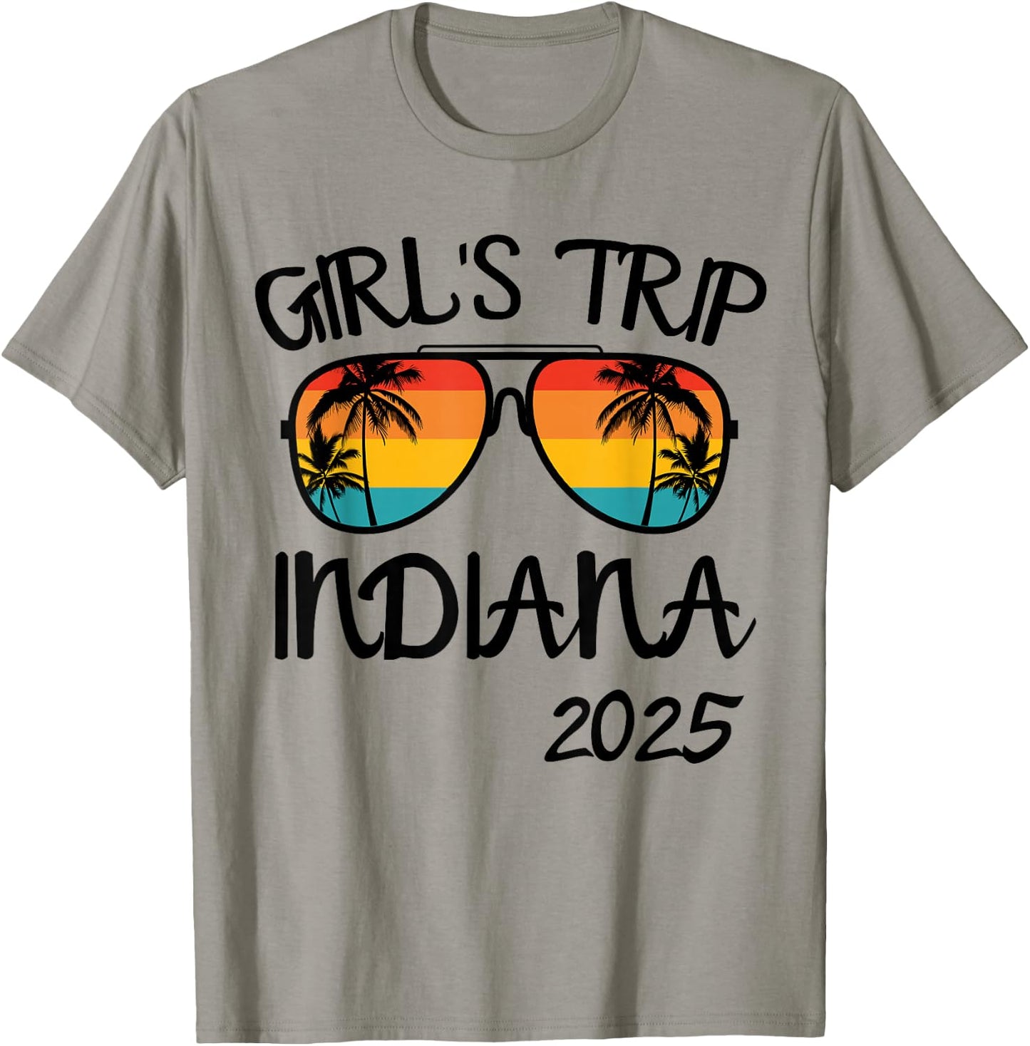Girls Trip Indiana 2025 Summer Vacation Matching T-Shirt - T-Shirt | Sand
