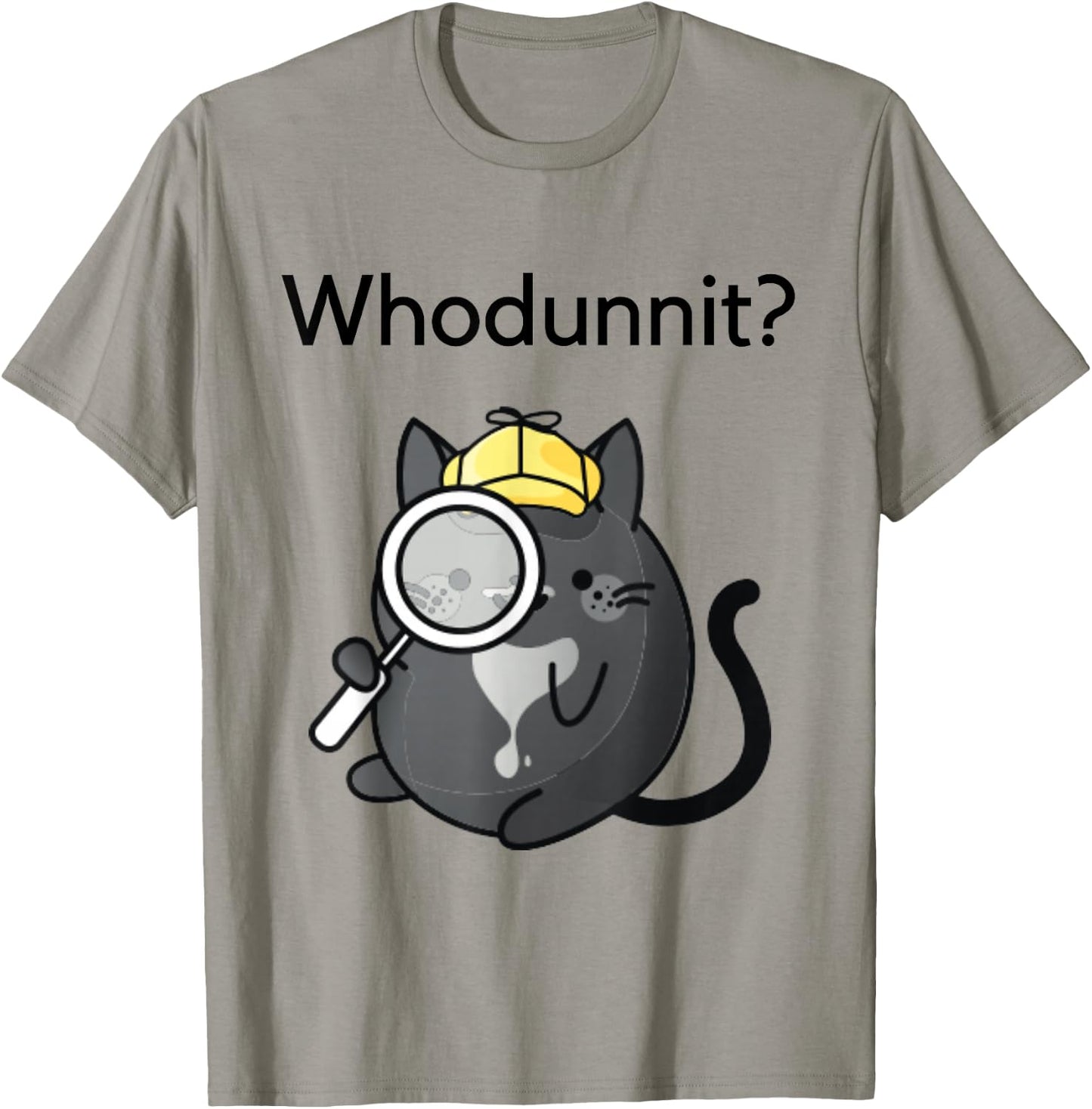 Cosy Crime Whodunnit? Cute Cozy Cat Mystery Sleuth Detective T-Shirt - T-Shirt | Sand