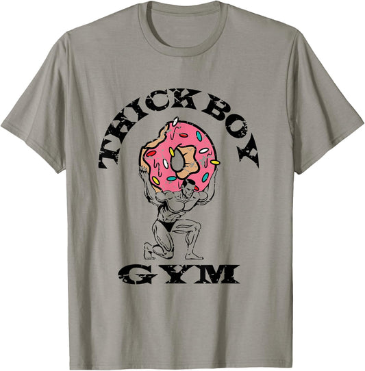 Thick Boy Gym Club Distressed Retro Old School Bodybuilding T-Shirt - T-Shirt | Sand