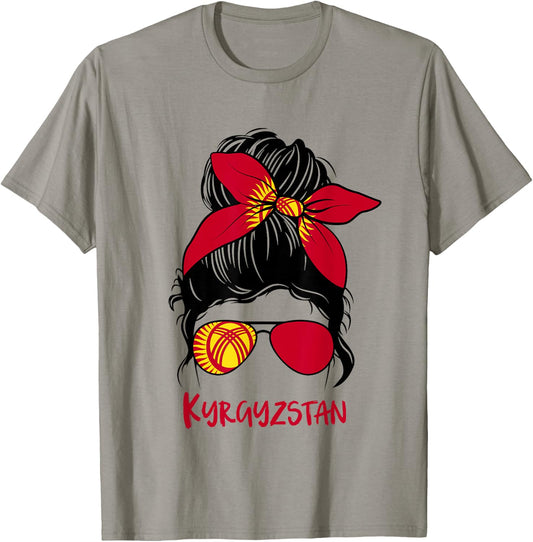Kyrgyz Girl Kyrgyzstan girl Kyrgyzstan woman flag T-Shirt - T-Shirt | Sand