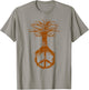 Hippie Tree Peace Sign Shirt | Cute Nature Lovers Gift T-Shirt - T-Shirt | Sand