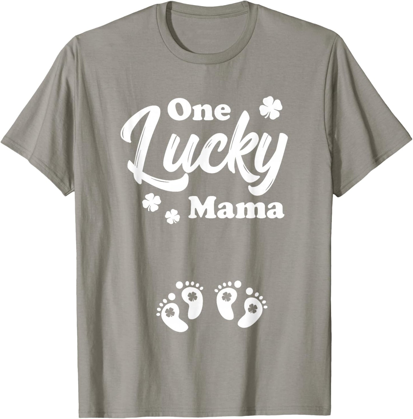 One Lucky Mama Shirt Mom of Twins St Patrick's Pregnancy T-Shirt - T-Shirt | Sand