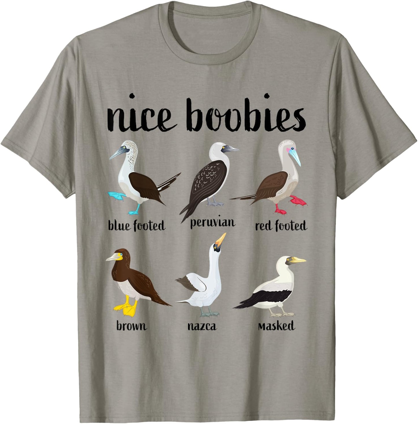 Funny Blue Booby Bird Nice Boobies T-Shirt - T-Shirt | Sand