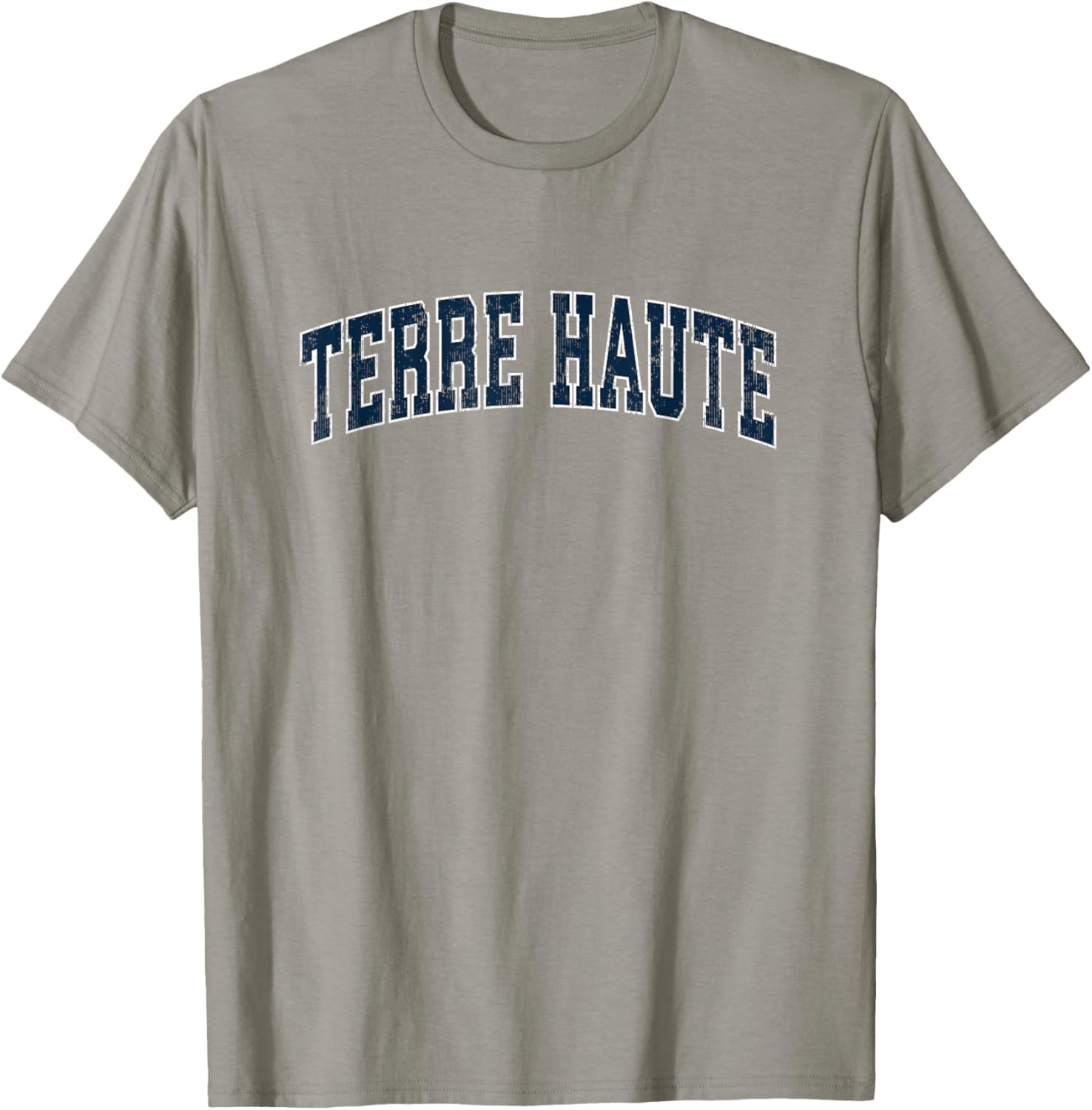 Terre Haute Indiana IN Vintage Sports Design Navy Design T-Shirt - T-Shirt | Sand