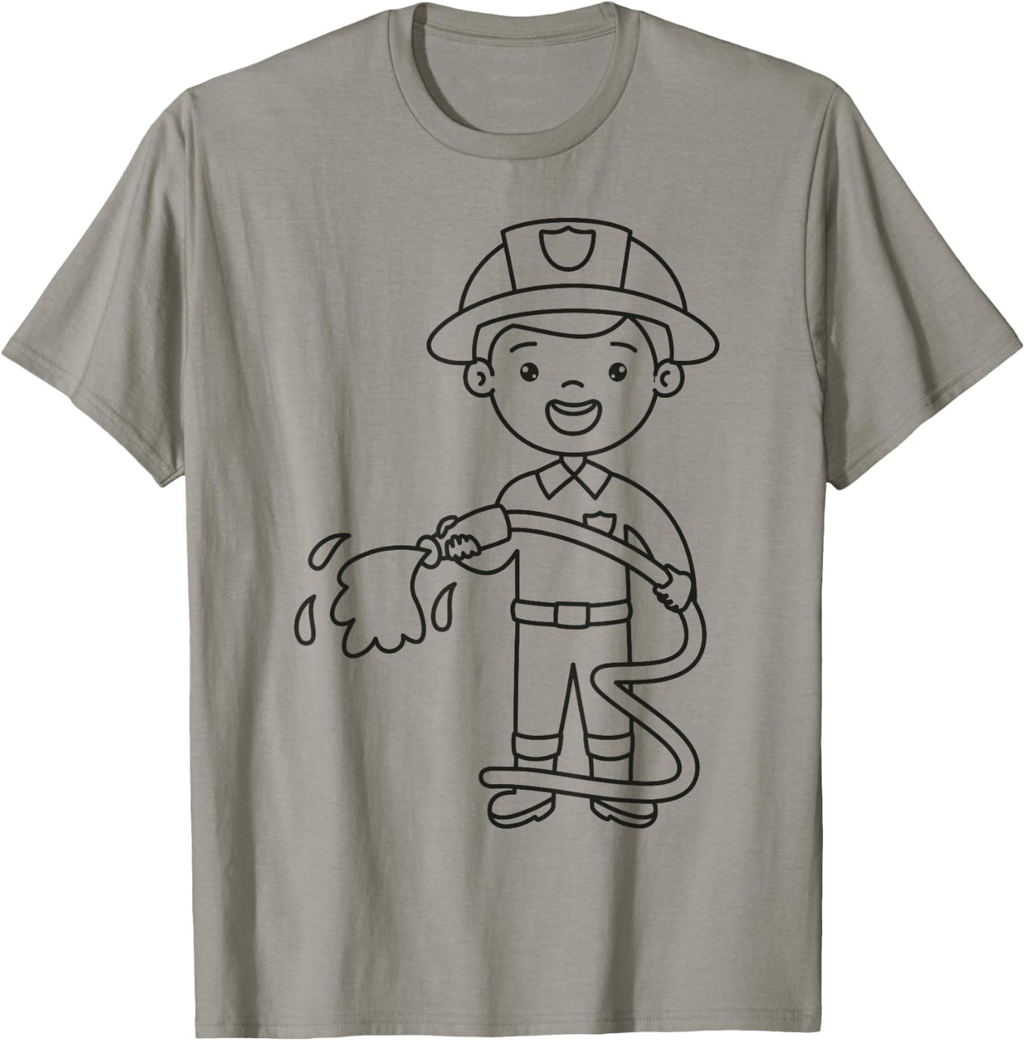 Fireman to paint & color for kids Firefighter T-Shirt - T-Shirt | Sand