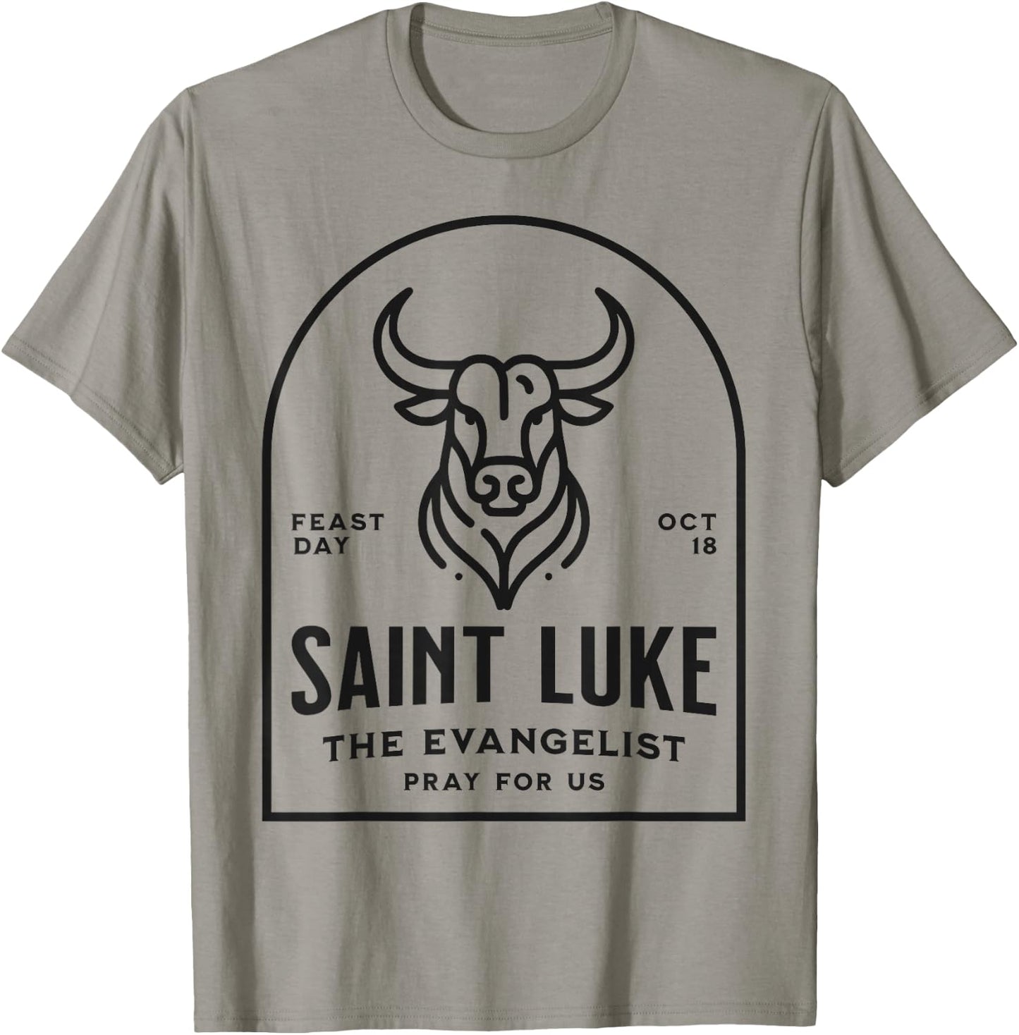 St Luke the Evangelist Catholic Patron Saint Bull Symbol T-Shirt - T-Shirt | Sand