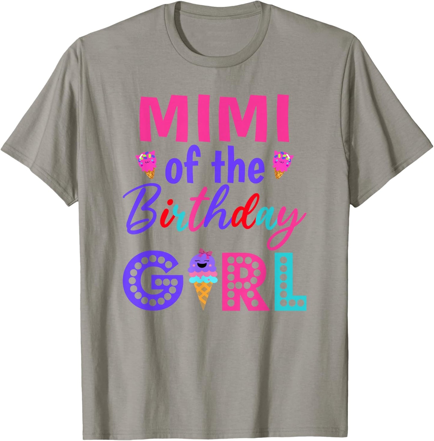 Mimi of The Birthday Girl Grandmam Ice Cream First Birthday T-Shirt - T-Shirt | Sand