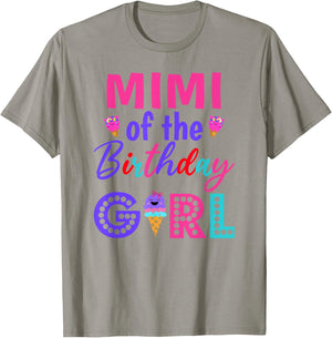 Mimi of The Birthday Girl Grandmam Ice Cream First Birthday T-Shirt - T-Shirt | Sand