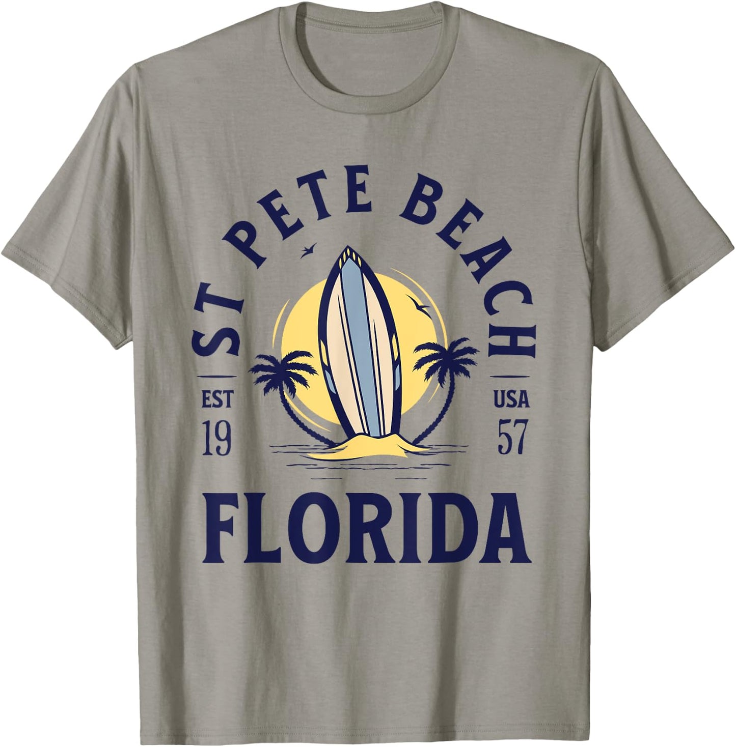 St Pete Florida Beach Surf Summer Vacation Vintage T-Shirt - T-Shirt | Sand