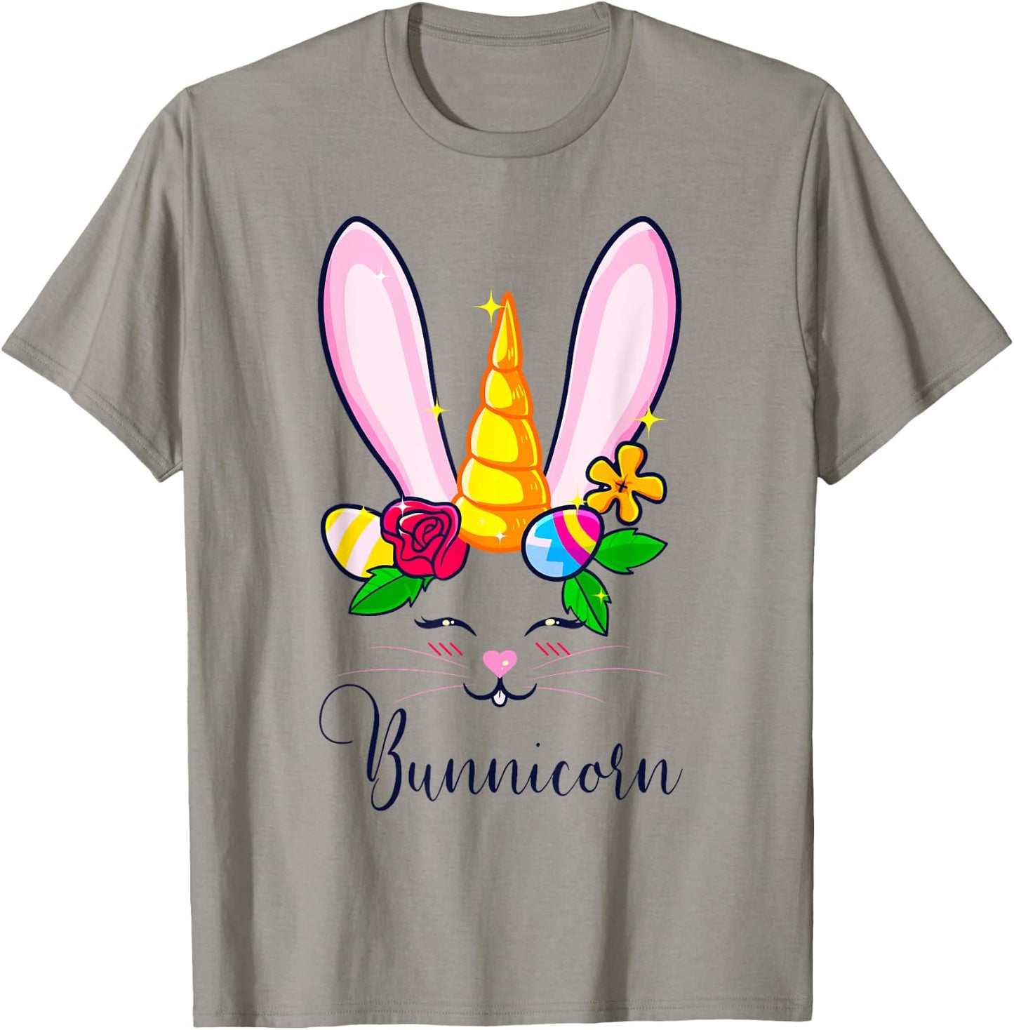 Bunnicorn Easter Bunny Unicorn Rabbit Cute Women Kids Girls T-Shirt - T-Shirt | Sand