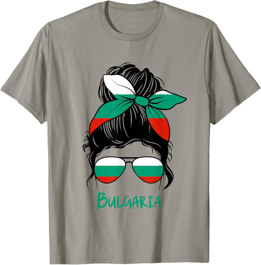 Bulgaria Girl Bulgarian girl Bulgaria woman flag T-Shirt - T-Shirt | Sand