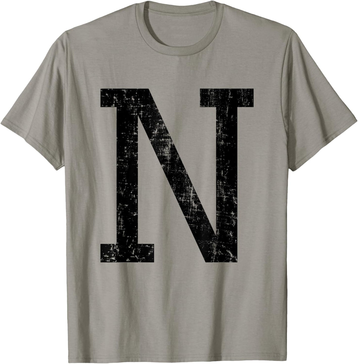 Letter N Capital Alphabet Initial School College Varsity T-Shirt - T-Shirt | Sand