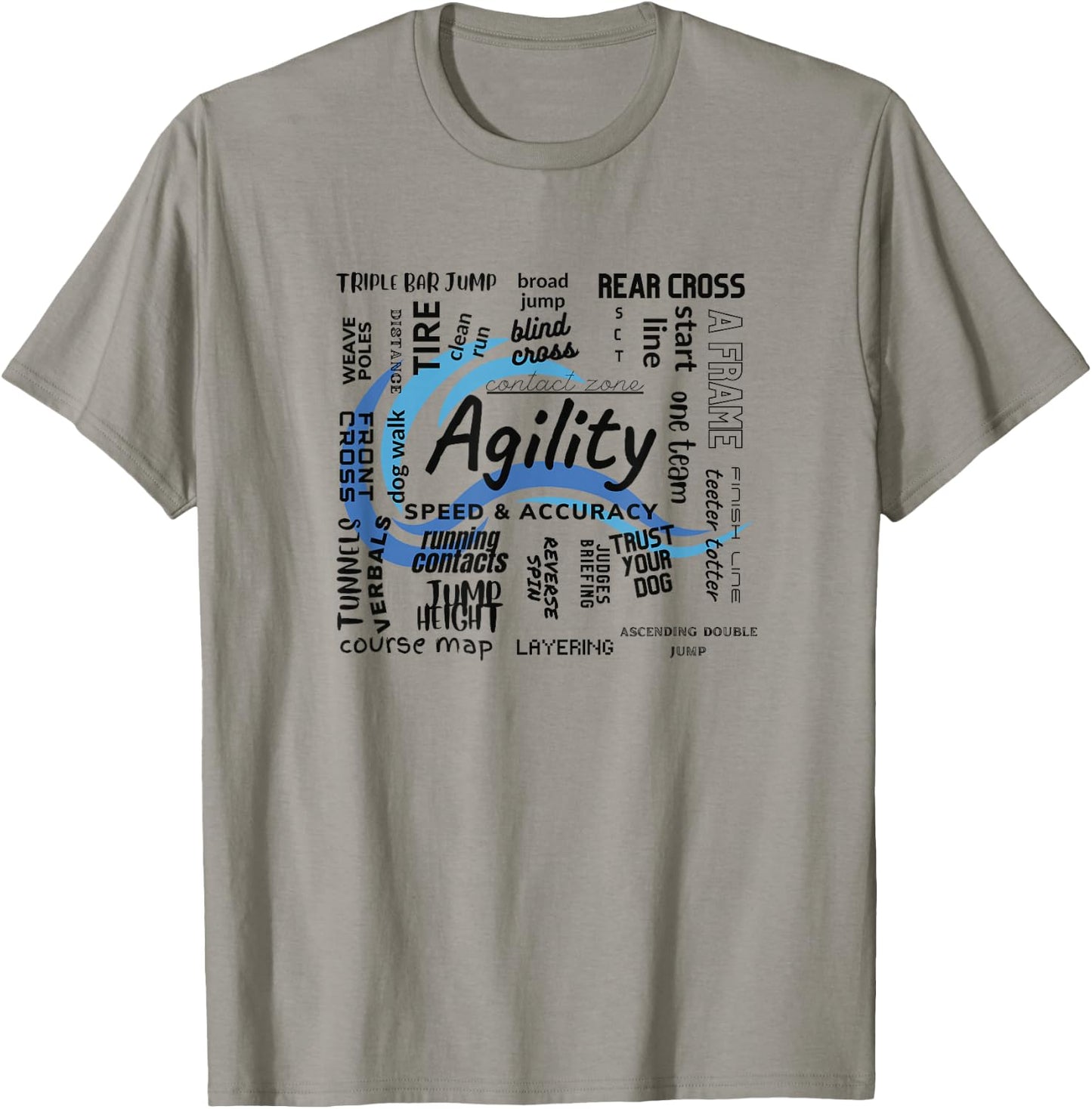 Dog Agility Word Cloud Essential Gear T-Shirt - T-Shirt | Sand