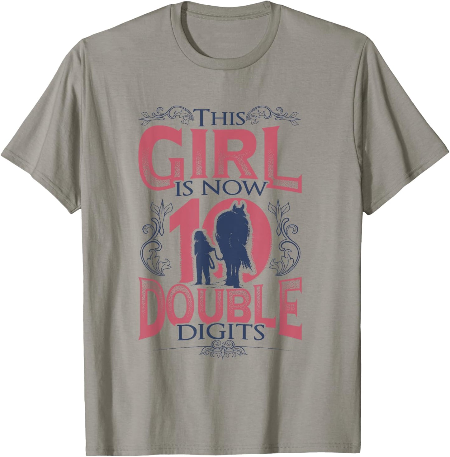 Horse Birthday Girl 10th Birthday T-Shirt - T-Shirt | Sand