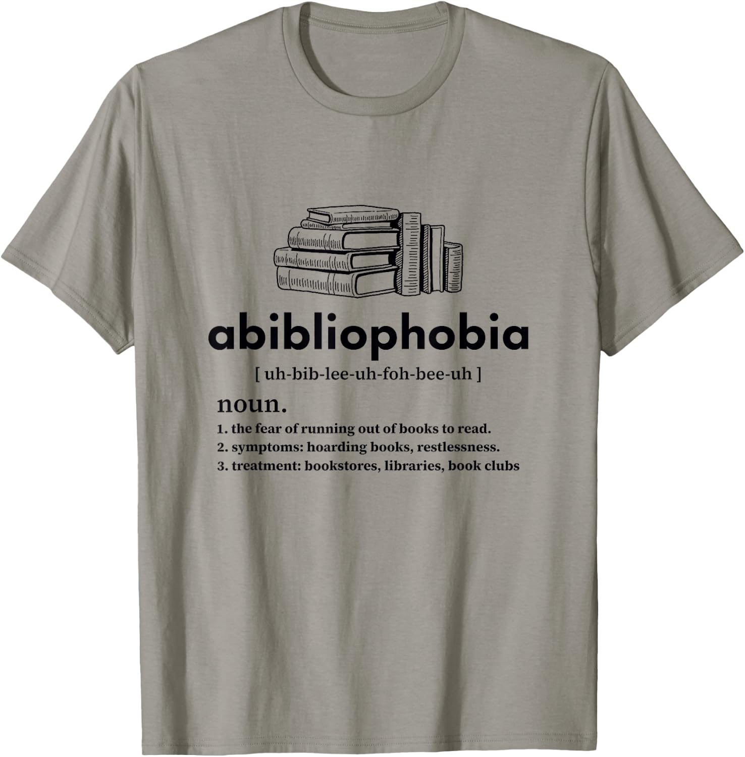 Abibliophobia - Funny Reading Book Nerd Bookworm Reader T-Shirt - T-Shirt | Sand