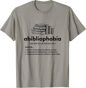 Abibliophobia - Funny Reading Book Nerd Bookworm Reader T-Shirt - T-Shirt | Sand