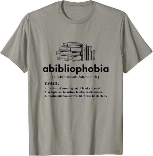 Abibliophobia - Funny Reading Book Nerd Bookworm Reader T-Shirt - T-Shirt | Sand