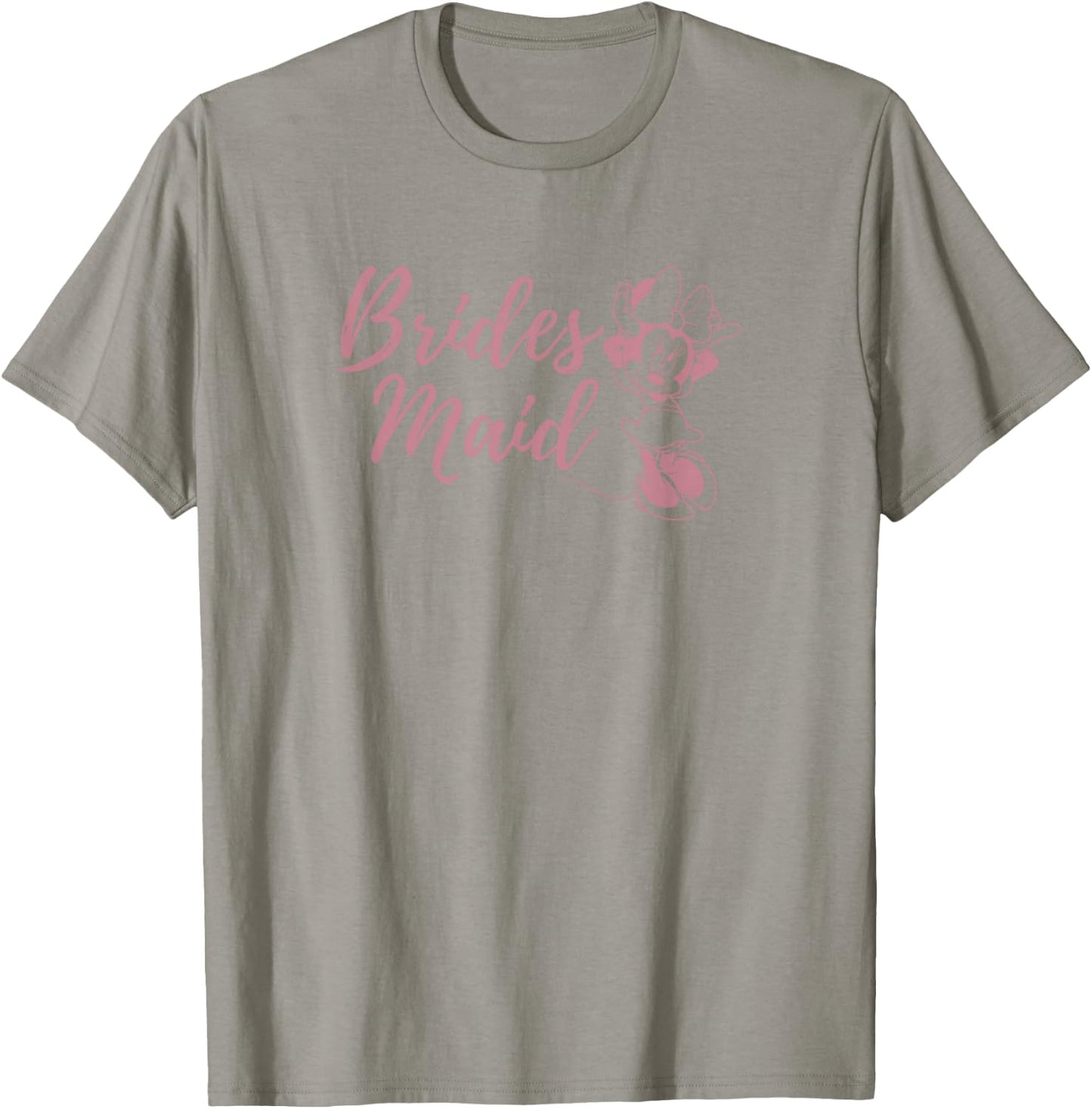 Disney Mickey & Friends Minnie Mouse Brides Maid Text T-Shirt - T-Shirt | Sand