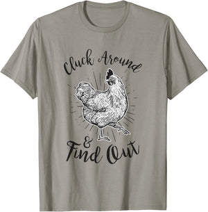 Cluck Around And Find Out Funny Chicken Farmer T-Shirt - T-Shirt | Sand