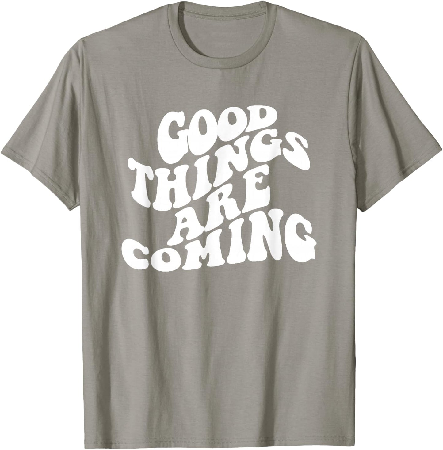Retro Good Things Are Coming Groovy Inspirational Women's T-Shirt - T-Shirt | Sand