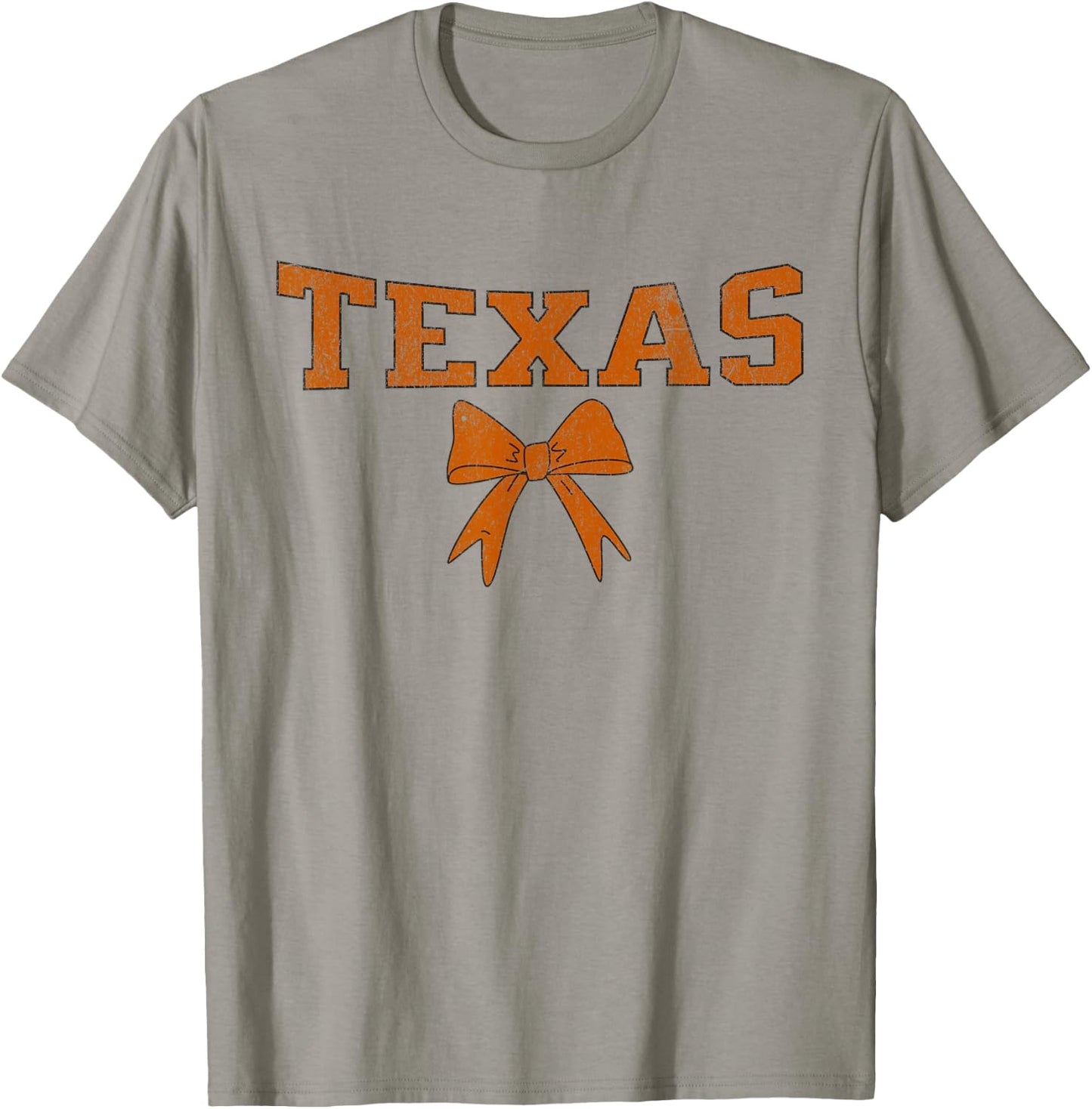 Vintage Texas Varsity Print with Cute Bow, Collegiate Style T-Shirt - T-Shirt | Sand