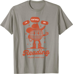 Western cowgirl reading book lover read librarian teacher T-Shirt - T-Shirt | Sand