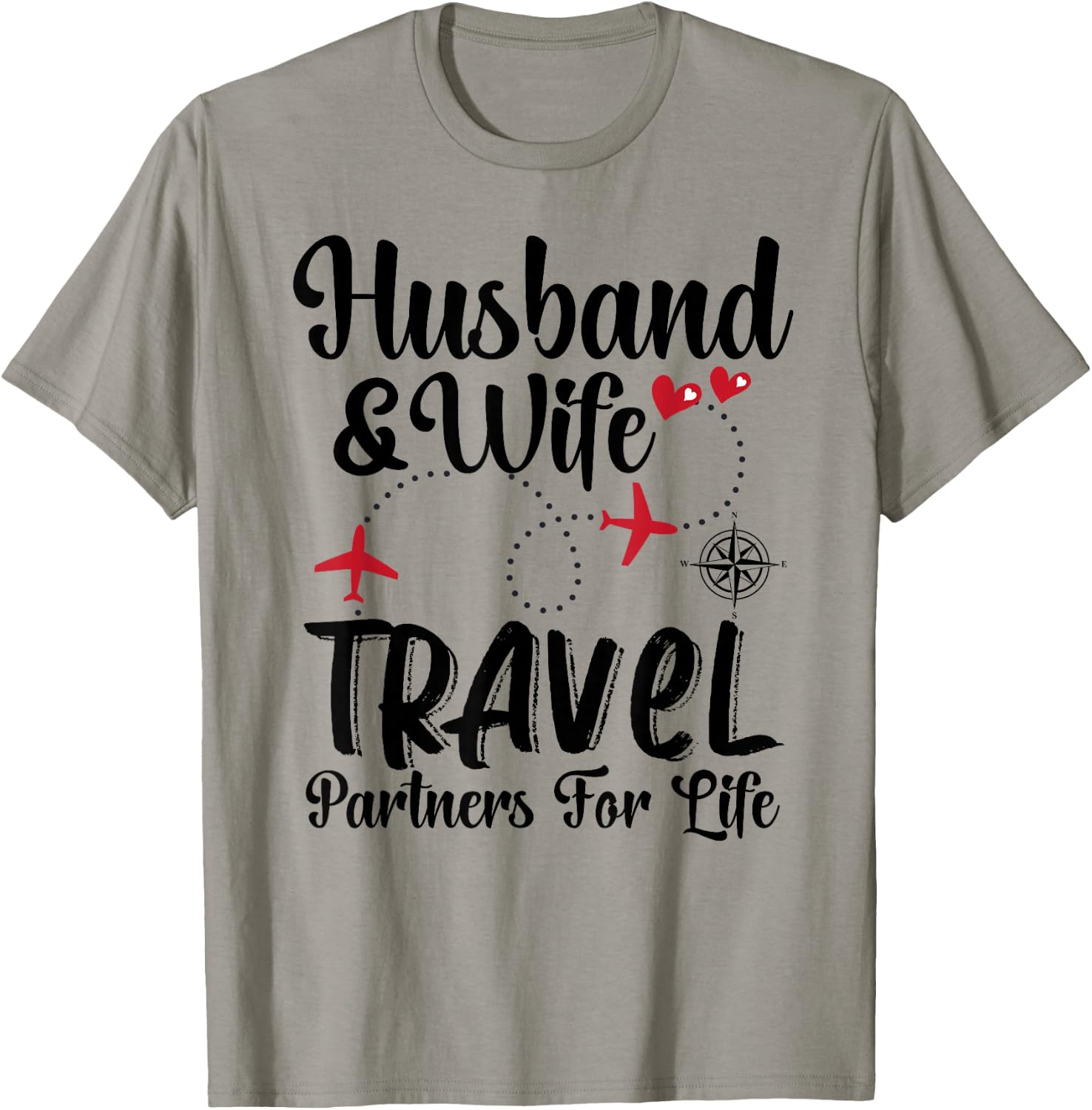 A Couple Matching Husband And Wife Travel Partners For Life T-Shirt - T-Shirt | Sand