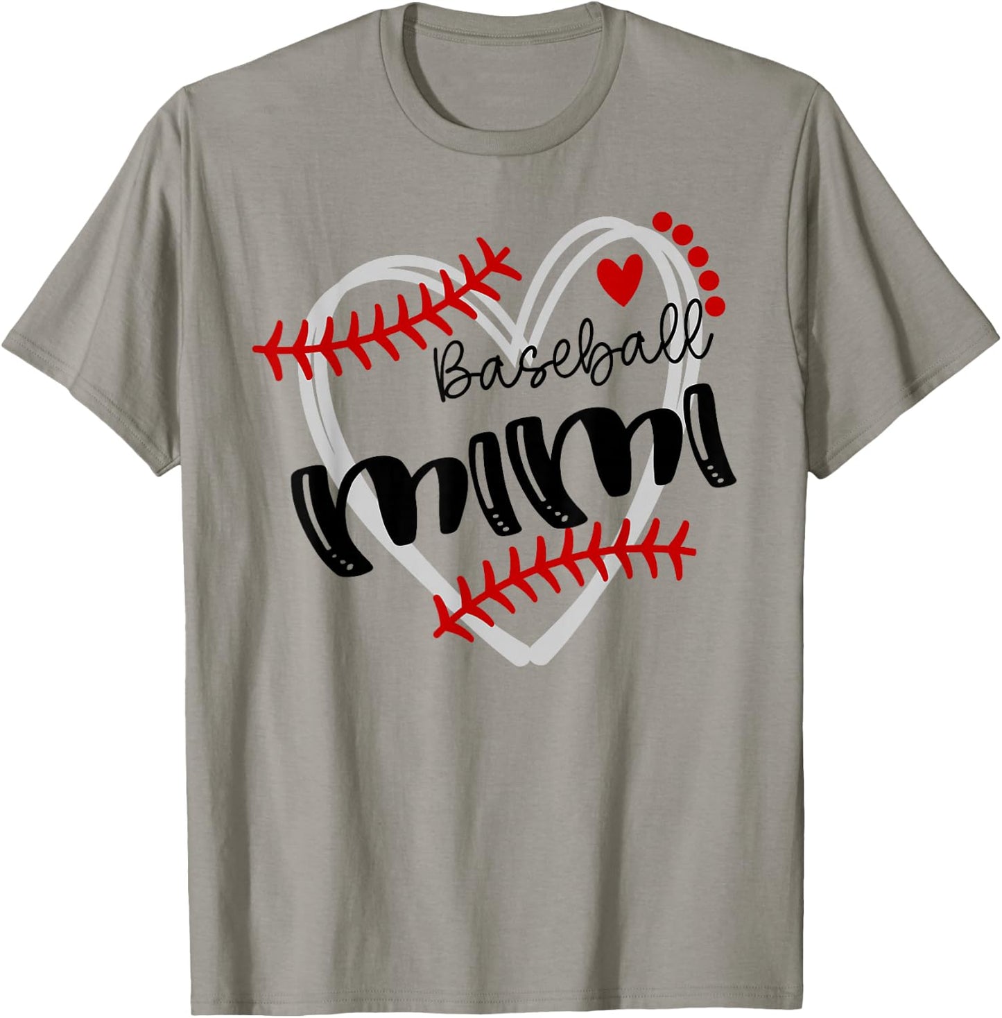Personalized Baseball Heart Cute Mimi Women Baseball T-Shirt - T-Shirt | Sand