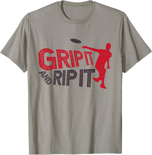 Grip It And Rip It Funny Frisbee Sport Team Player Disc Golf T-Shirt - T-Shirt | Sand