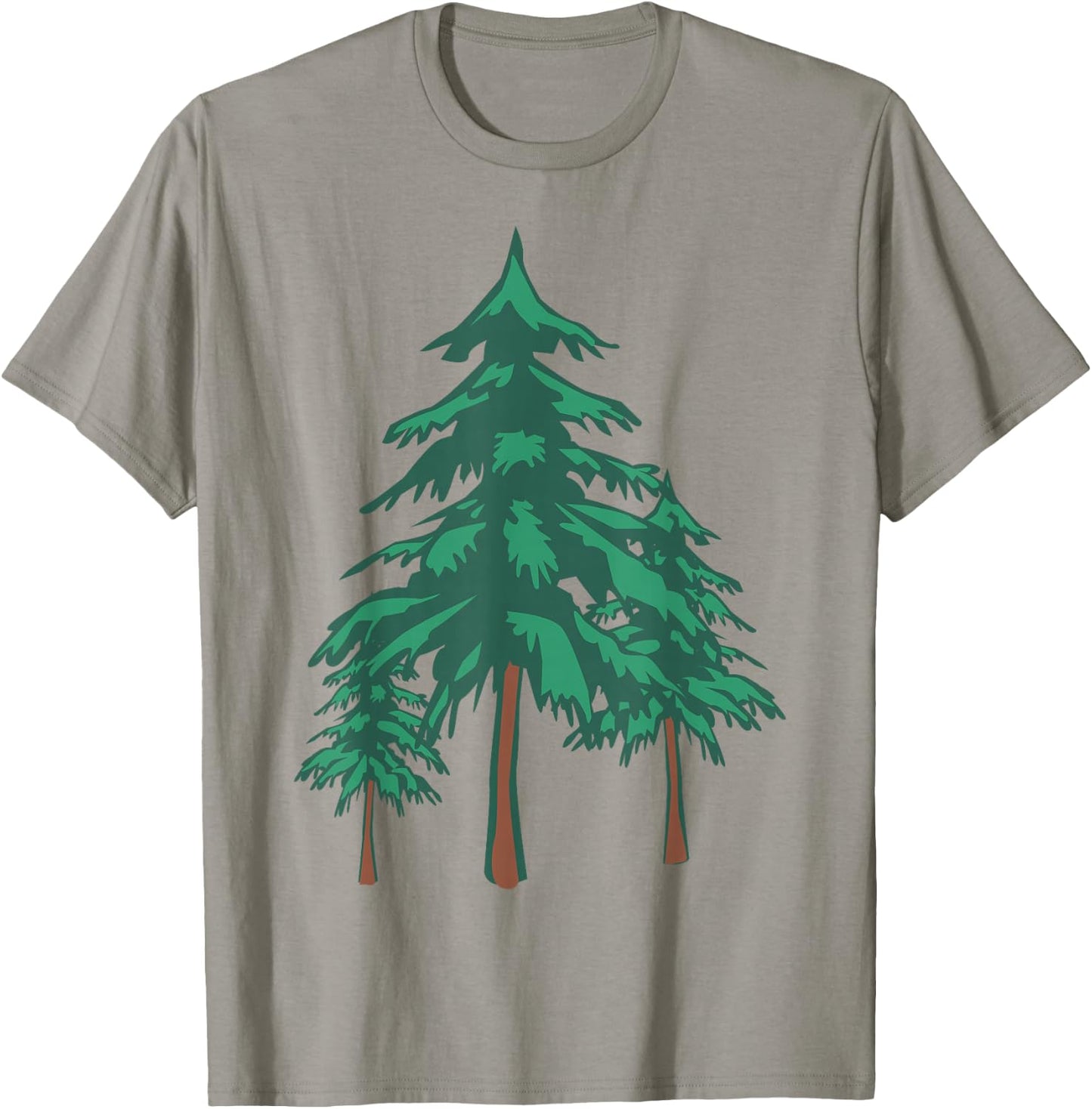 Evergreen Pine Tree Forest Camping Gift Nature Lovers T-Shirt - T-Shirt | Sand