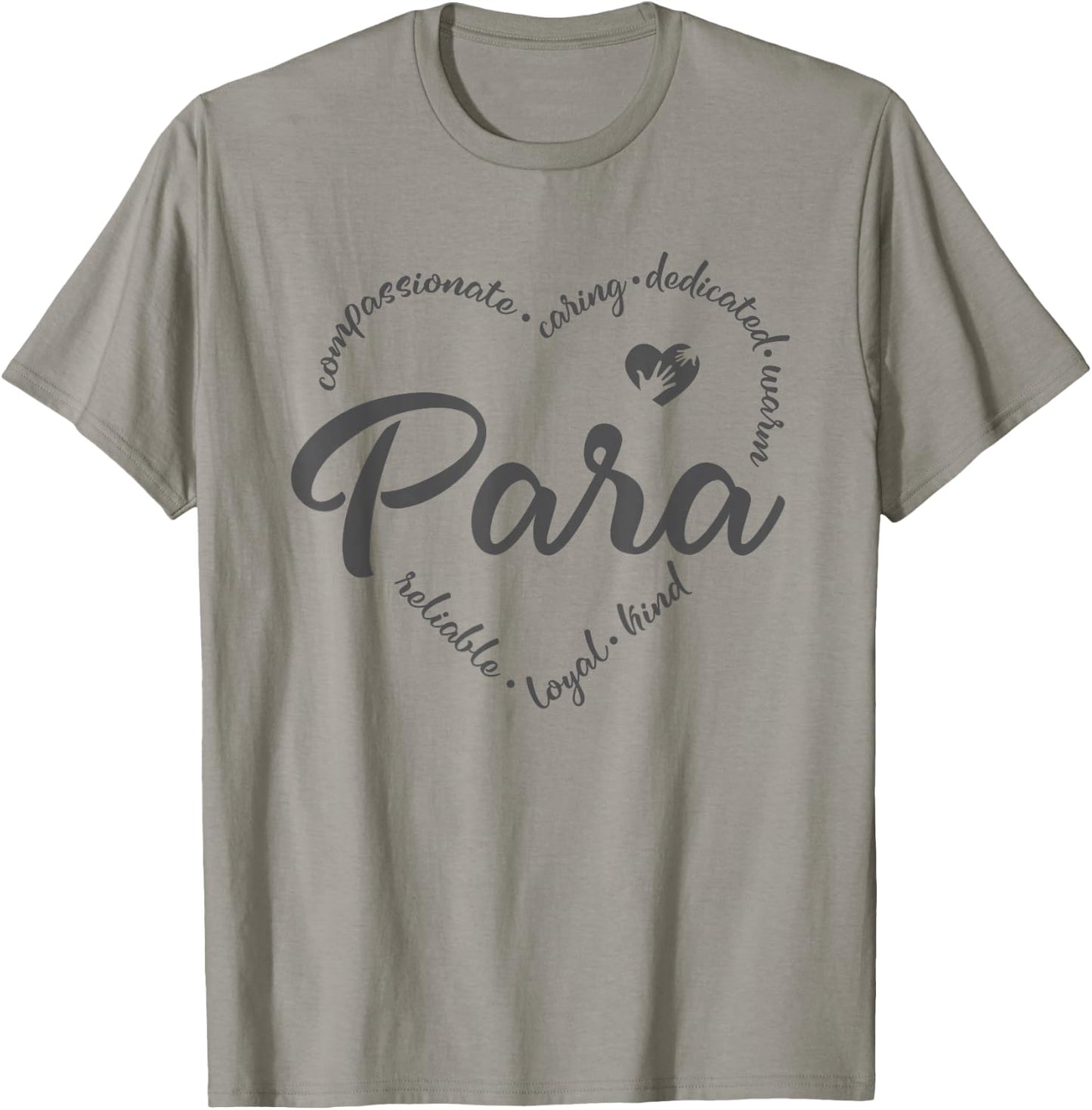 para Heart Teacher Paraprofessional Paraeducator T-Shirt - T-Shirt | Sand