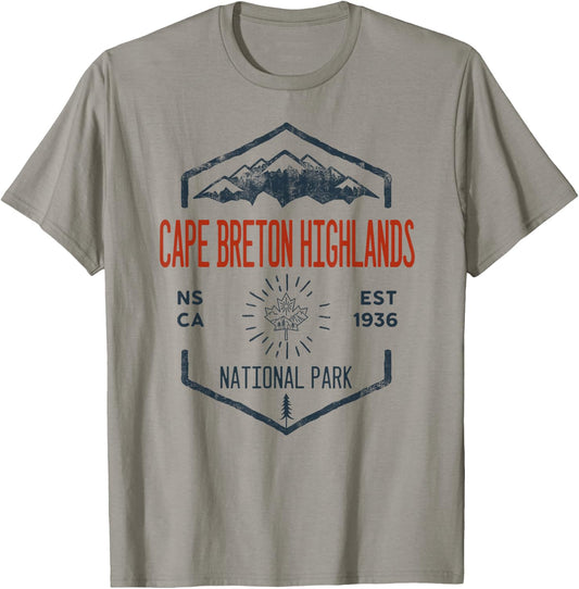 Cape Breton Highlands National Park Canada Vintage T-Shirt - T-Shirt | Sand