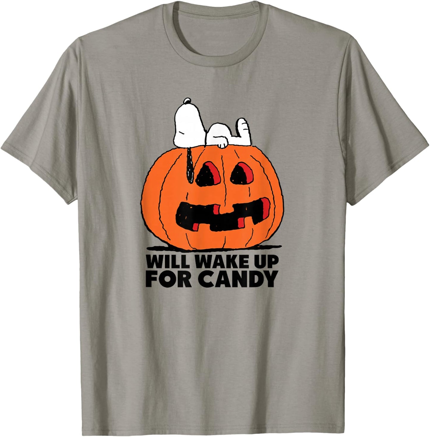 Peanuts Halloween Snoopy Wake For Candy T-Shirt - T-Shirt | Sand
