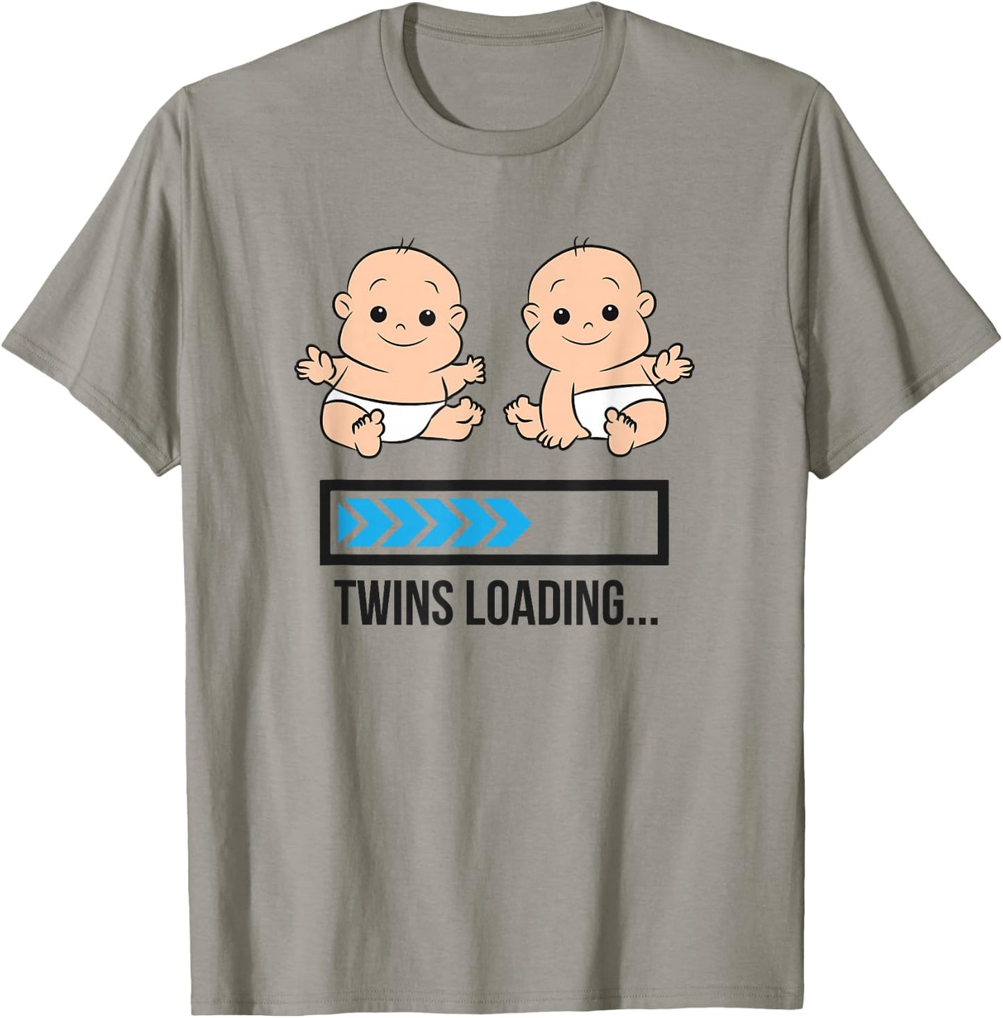 Mom Of Twin Pregnancy Twins Loading Pregnant With Twins T-Shirt - T-Shirt | Sand