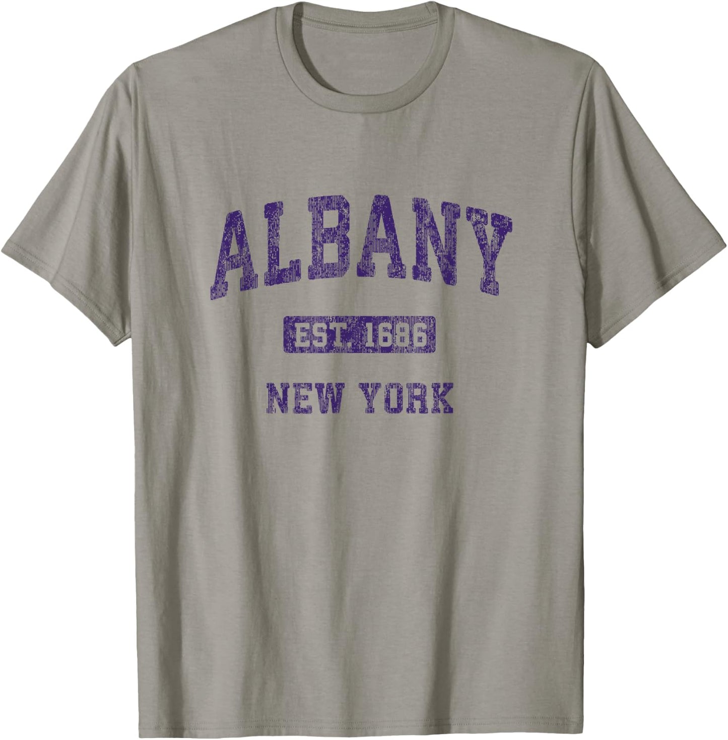 Albany New York Vintage Athletic Sports Design T-Shirt - T-Shirt | Sand