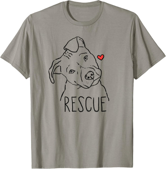 Rescue Dog, Pitbull, Rescue Mom, Adopt Don't Shop, Pittie T-Shirt - T-Shirt | Sand