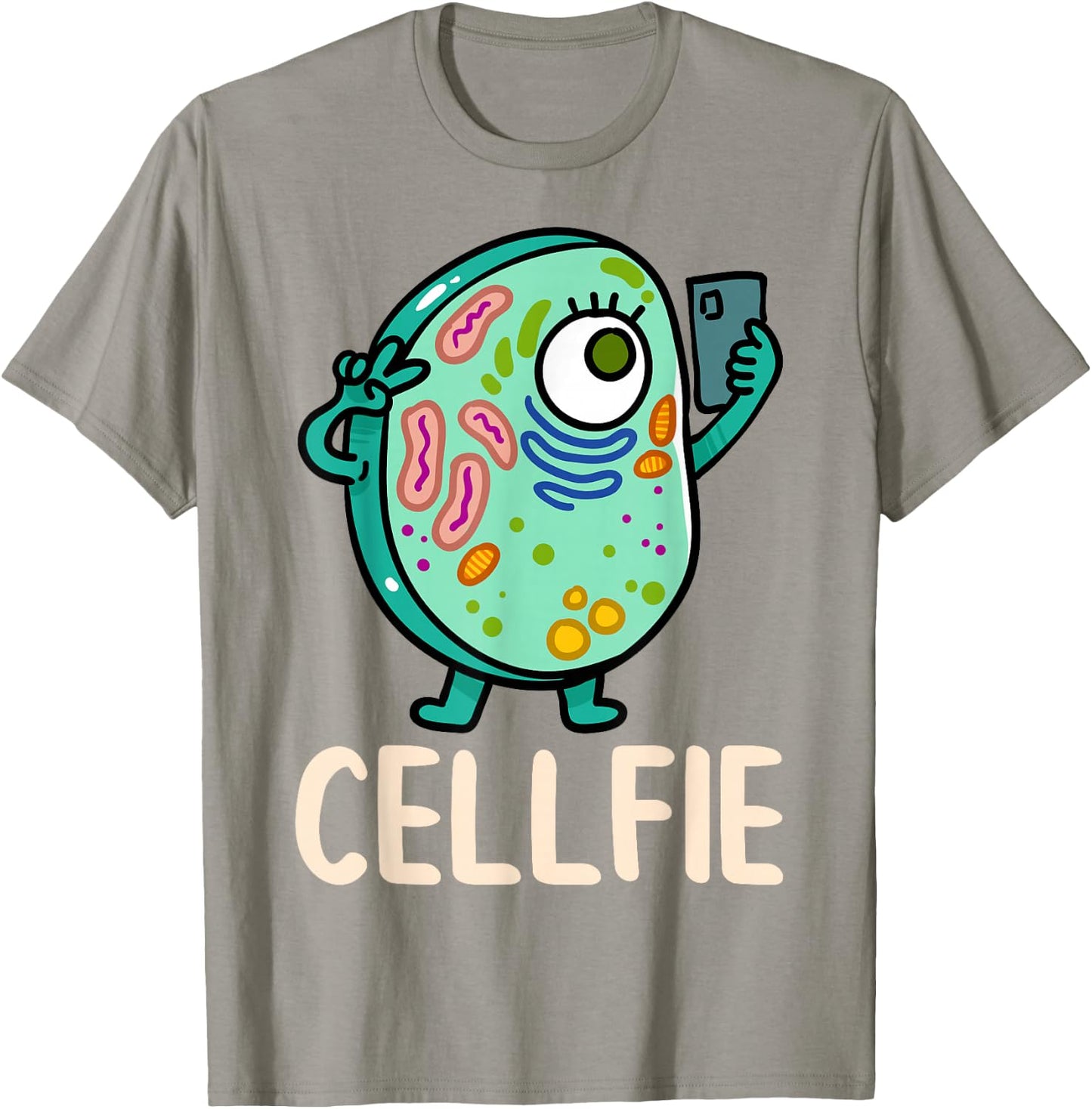 Cell Fie Funny Cellfie Selfie Biology Science Teacher T-Shirt - T-Shirt | Sand