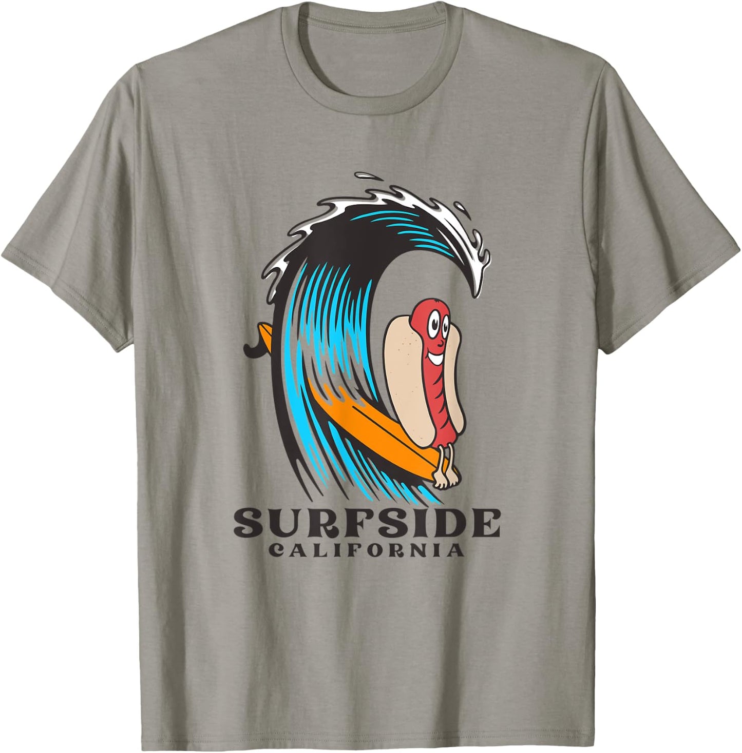 Surfside California Surfing Hot Dog Women Kids T-Shirt - T-Shirt | Sand