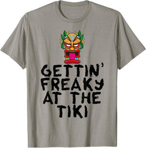 Gettin' Freaky At The Tiki Bar Funny Drinking Party Alcohol T-Shirt - T-Shirt | Sand