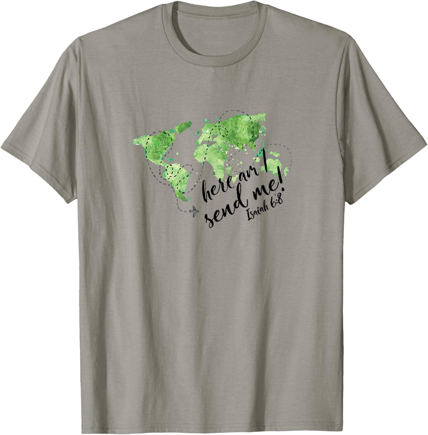 Christian Missionary Pilot Aviation Isaiah 6:8 Mission Trip T-Shirt - T-Shirt | Sand