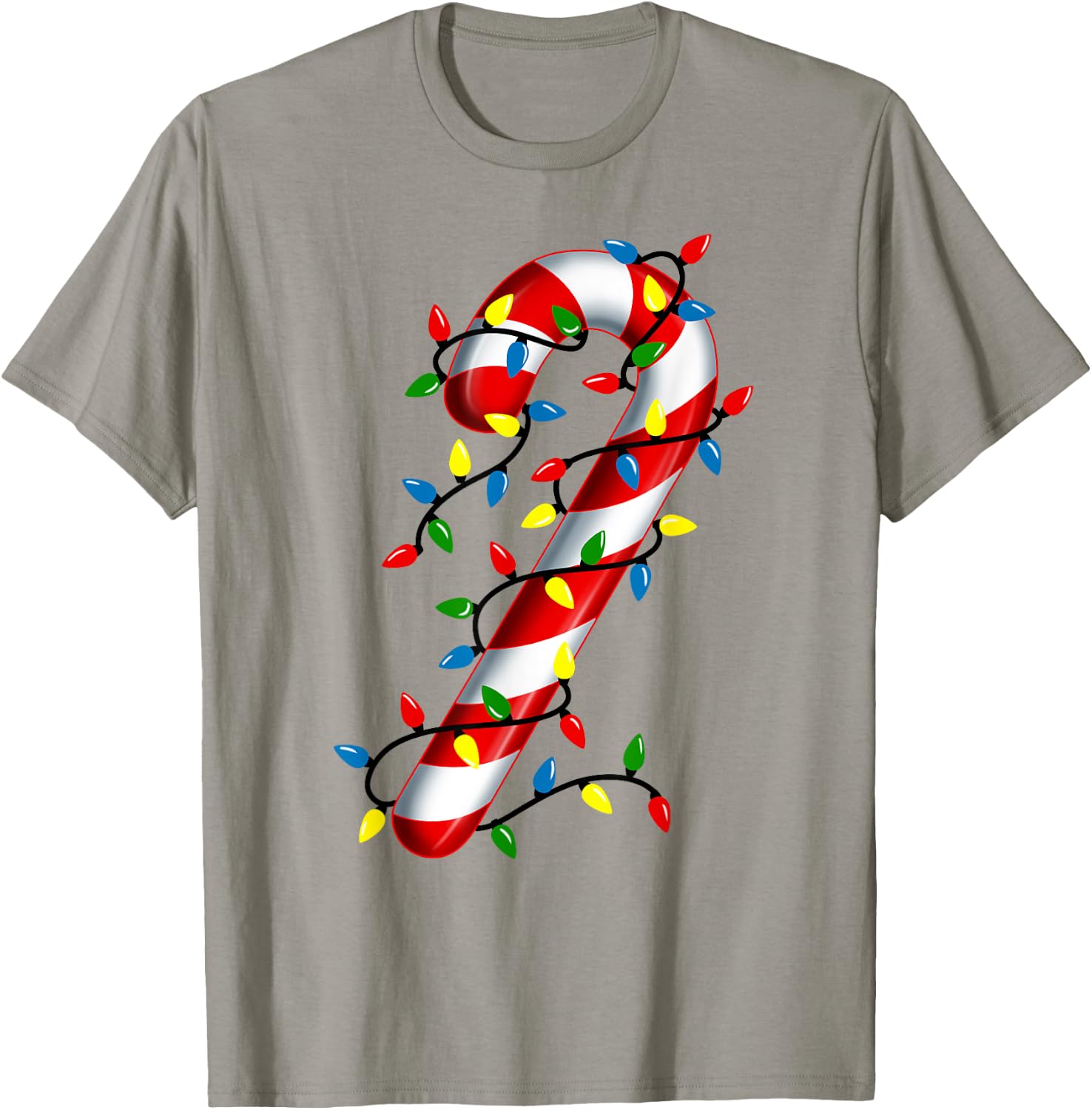 Candy Cane Christmas Lights Blue Green Red and White Costume T-Shirt - T-Shirt | Sand