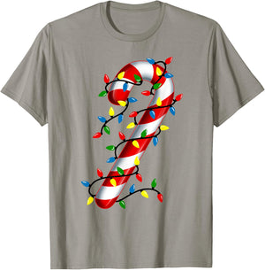 Candy Cane Christmas Lights Blue Green Red and White Costume T-Shirt - T-Shirt | Sand