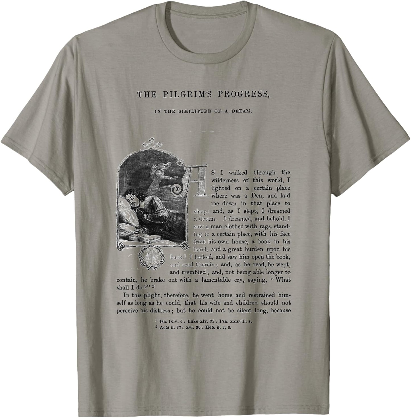 The Pilgrim's Progress John Bunyan First Page T-Shirt - T-Shirt | Sand