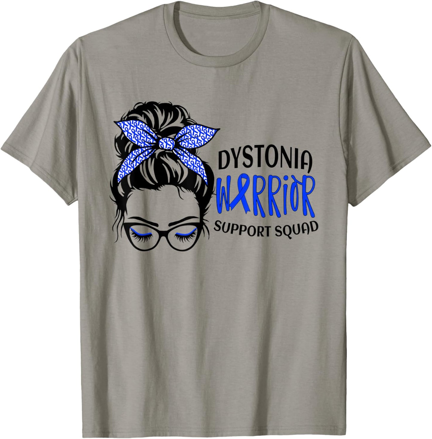 Dystonia Warrior Awareness Support Messy Bun T-Shirt - T-Shirt | Sand