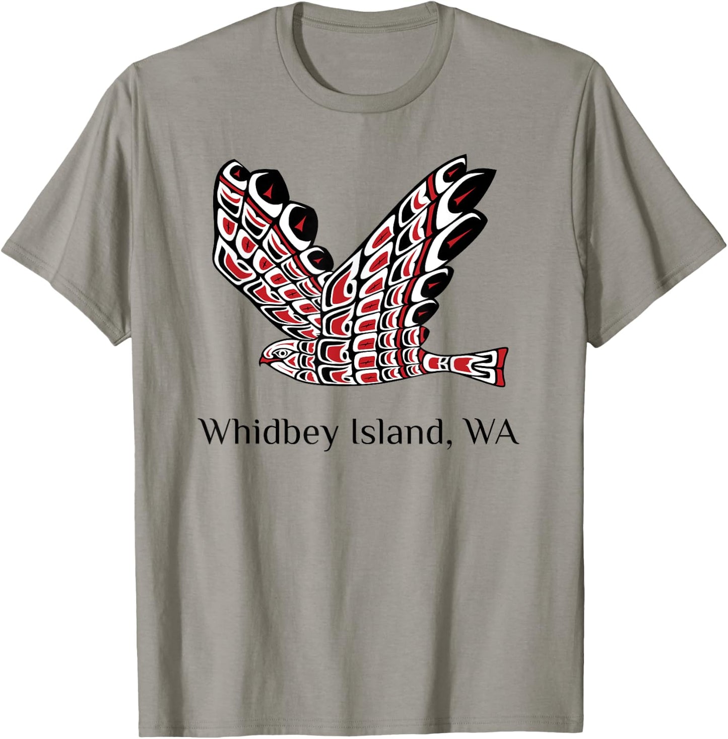 Whidbey Island Washington Red Tail Hawk PNW Native American T-Shirt - T-Shirt | Sand