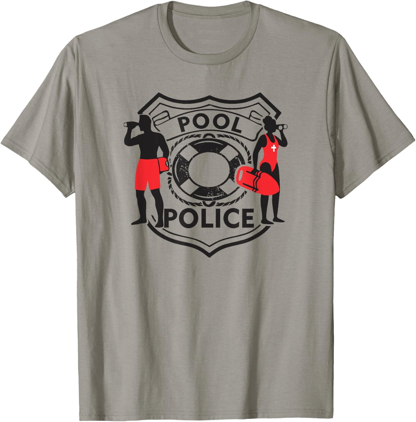 Pool Police, Lifeguard, Funny Pool, Security T-Shirt - T-Shirt | Sand
