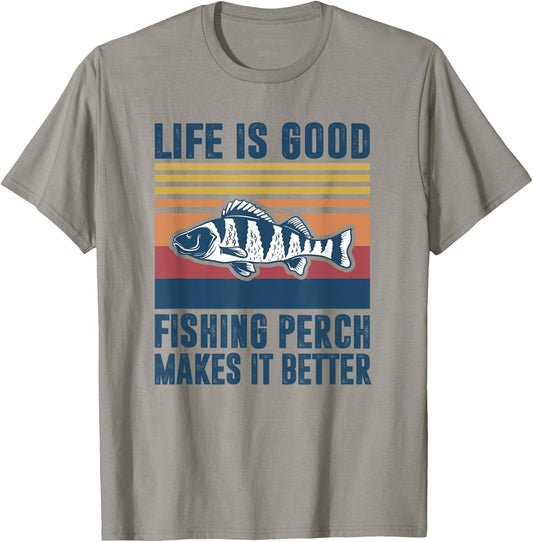 Perch Fishing Gifts Men Women Kids Freshwater Fish Perch T-Shirt - T-Shirt | Sand